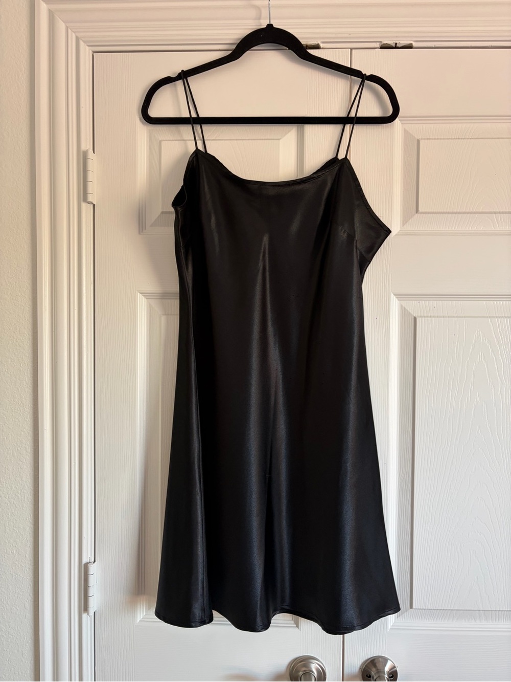 Coldwater Creek Black Satin Mini Slip Dress